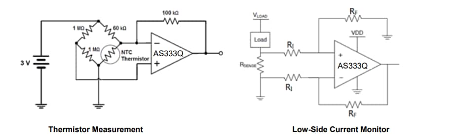 Application Circuit Diagram - Diodes Incorporated AS333Qx Automotive Micropower CMOS Op Amplifiers